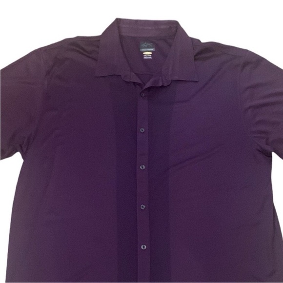 Greg Norman Purple Button Up Short Sleeve Shirt Wekopa Logo Size XXL - Picture 3 of 7